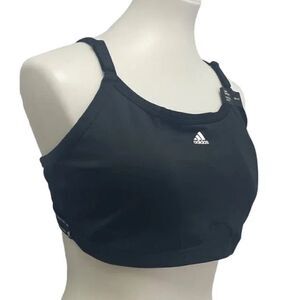 New Adidas Large 38C Black Light Support Removeable Pads Training Sports Bra